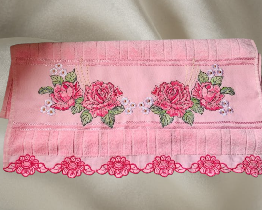 Toalha Rosto Rosas